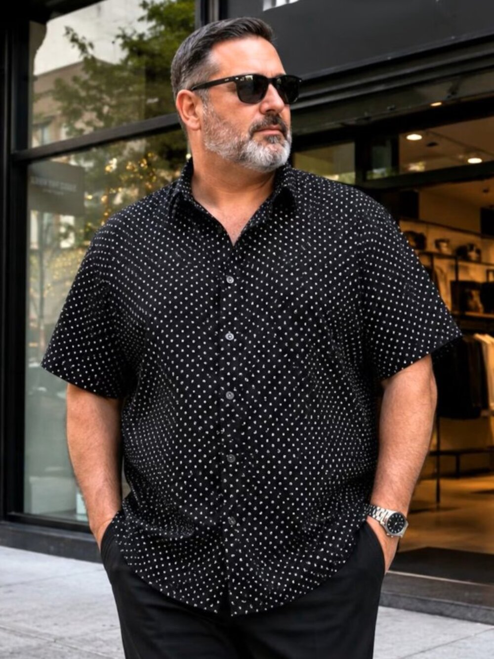 KENNETH COLE NEW YORK Classic Fit Short-Sleeve Button-Down Shirt. Plus Size 4X